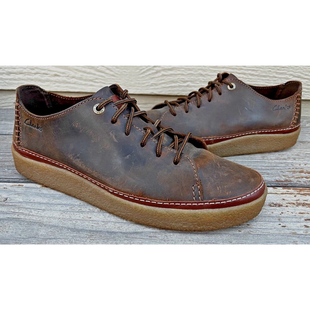 Clarks Oakpark Low Men's 11 Brown Leather Casual Oxford Shoes